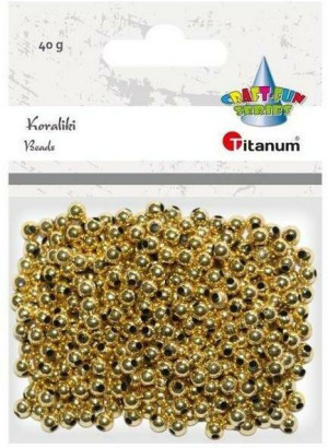 Koraliki plastikowe 40g złote