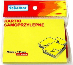 Karteczki samoprzylepne 76x101mm 100szt