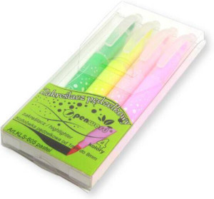 Zakreślacze pędzelkowe 4 kolory pastel