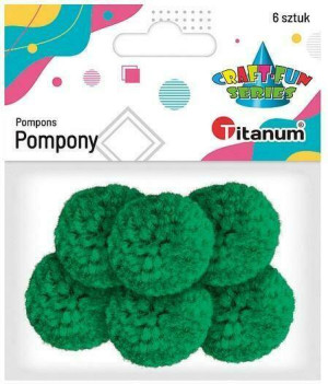 Pompony włóczkowe 3cm zielone