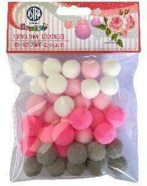 Pompony dekoracyjne 20mm - Różany ogród ASTRA