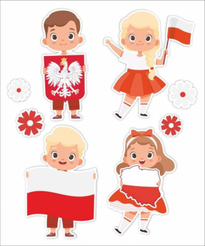 Dekoracje okienne dwustronne. Patriotyczne