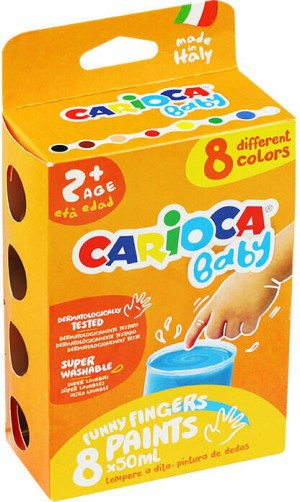 Farby tempera do malowania palcami 8 kolorów