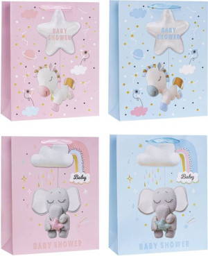 Torebka ozdobna 26x32x10cm dziecięce mix ROZETTE. 1 sztuka