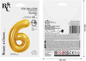 Balon foliowy B&C 6 Royal gold 85cm