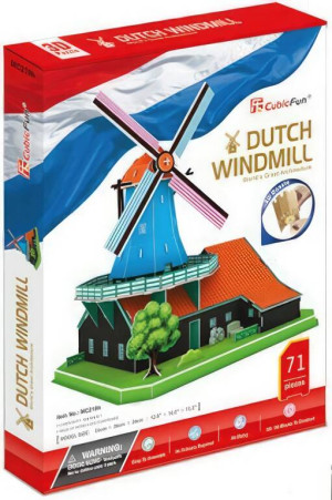 Puzzle 3D. Wiatrak holenderski