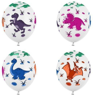 Balony Dinozaury. Białe 30cm