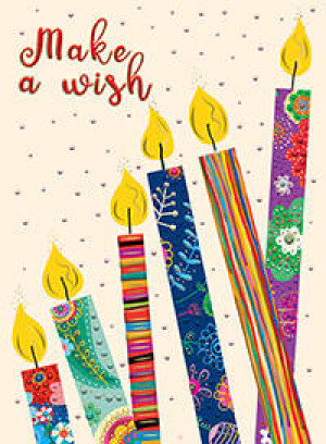 Karnet. Make a wish. Świeczki
