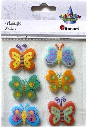 Naklejki foliowe 3D motyle mix 6szt