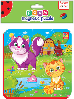Miękkie magnetyczne puzzle. Kotki na wsi