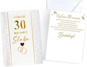 Karnet Rocznica ślubu 30