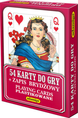 54 karty do gry + zapis brydżowy