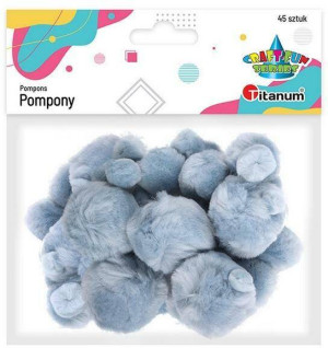 Pompony akrylowe szare mix rozmiarów
