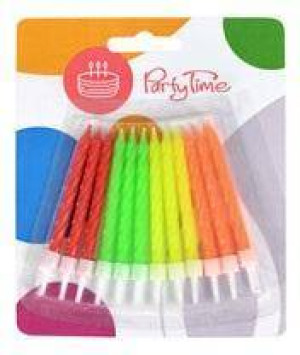 Świeczki urodzinowe premium - neon 12szt