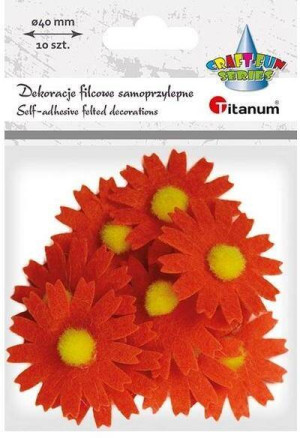 Filcowe dekoracje 3D kwiaty pomarańczowe 10szt