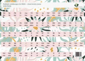Naklejki indeksujące do Biblii. Duże kwiaty jasne