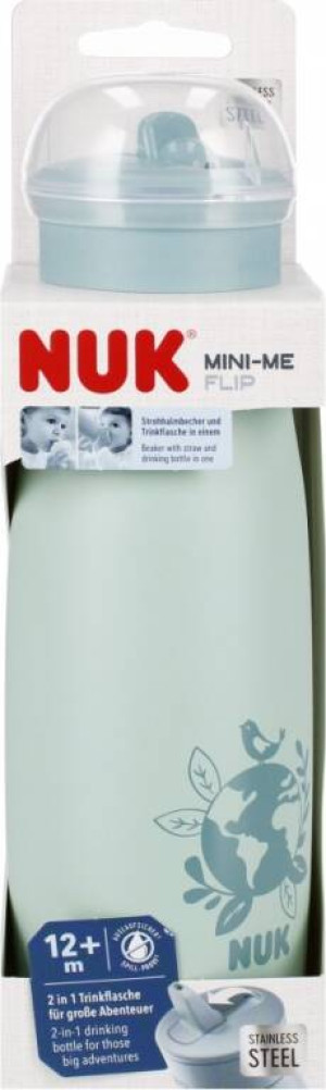 NUK. Mini-Me . Kubek ze słomką. 500ml. 12 miesięcy. Zielona