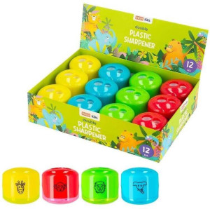 Temperówka plastikowa podwójna mix (12szt) EASY