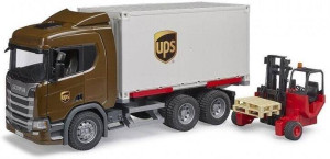 Scania Super 560R. Kontener UPS z wózkiem widłowym