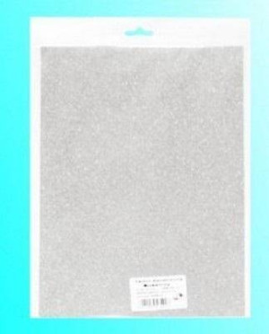 Karton brokatowy obustronny srebrny 23x33cm, 5 arkuszy