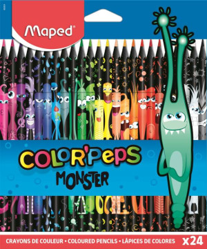 Kredki trójkątne 24 kol. Colorpeps Monster