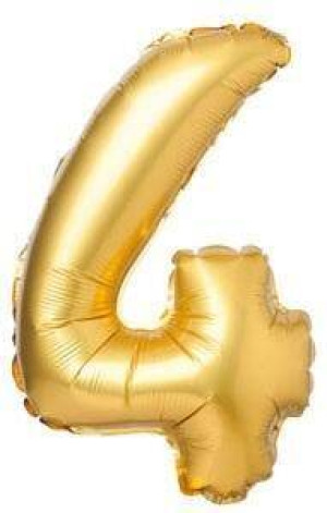 Balon foliowy. Cyfra 4. Matowy złoty 69cm