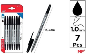 Długopis czarny 1.0mm 7szt
