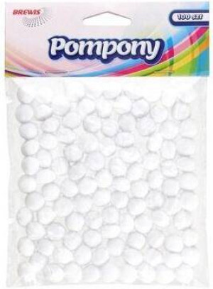 Pompony 10mm. Białe