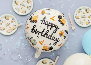 Balon foliowy. Pojazdy budowlane, 45cm