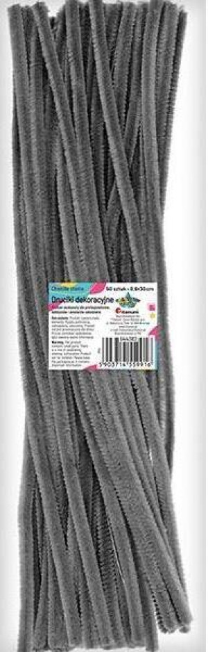 Druciki dekoracyjne 0,6x30cm szare 50szt