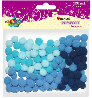 Dodatek dekoracyjny Craft-fun pompony niebieskie (0126BL)
