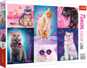 Puzzle 1000. Neon Color Line. Super cats