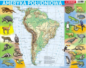Puzzle ramkowe. Ameryka Płd fizyczna