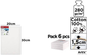 Podobrazie 20x30x1,5cm 280G/m2 (6szt)