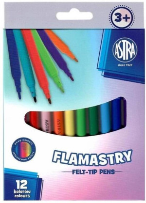 Flamastry okrągłe Cx Pastel Line 12 kolorów ASTRA
