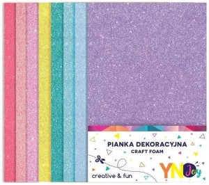 Pianka dekoracyjna brokat pastel 5szt