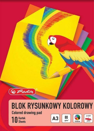 Blok rysunkowy A3/10K kolorowy 80g HERLITZ