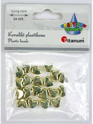 Koraliki plastikowe lustrzane serca 12x9mm
