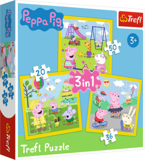 Trefl. Puzzle 3w1. Świnka Peppa. Wesoły dzień