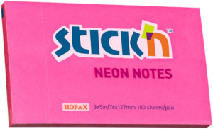 Notes samoprzylepny 127mmx76mm neon ciemnoróżowy