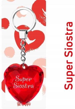 Brelok serce Super Siostra