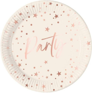 Talerzyki papierowe Rose Gold Party 23cm