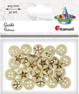 Guziki drewniane 13mm. Gwiazdy