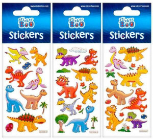 Naklejki Sticker BOO silver dinozaury
