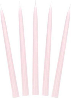 Świeca stożkowa matowa j. różowy 24cm 10szt
