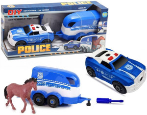 Auto policja z przyczepą rozkręcane