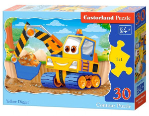 Puzzle 30. Żółta koparka. Yellow Digger