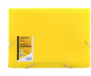 Teczka z przegródkami A4 PP-104. Żółta