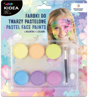 Farbki do twarzy pastelowe. 6 kolorów