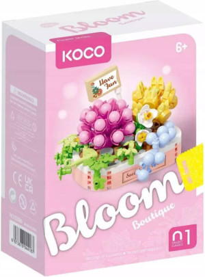 Klocki Sukulenty doniczka różowa 249el